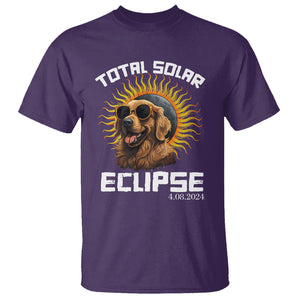 Total Solar Eclipse T Shirt Golden Retriever April 8 2024 TS02 Purple Printyourwear