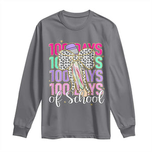 Retro Coquette 100 Days Of School Long Sleeve Shirt for Schoolgirls Teacher TS02 Charcoal Print Your Wear