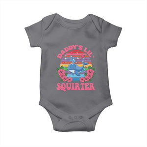 Funny Daddy's Lil Squirter Baby Onesie Cute Whale Inappropriate Embarrassing Adult Joke TS02 Charcoal Print Your Wear