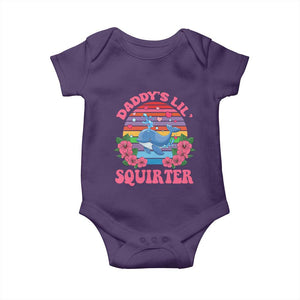 Funny Daddy's Lil Squirter Baby Onesie Cute Whale Inappropriate Embarrassing Adult Joke TS02 Purple Print Your Wear