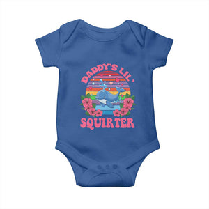 Funny Daddy's Lil Squirter Baby Onesie Cute Whale Inappropriate Embarrassing Adult Joke TS02 Royal Blue Print Your Wear