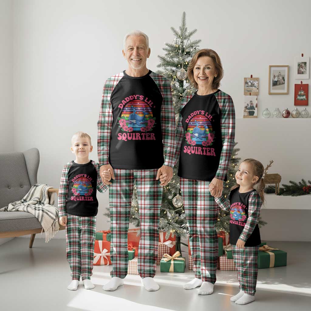 Funny Daddy's Lil Squirter Plaid Pajama Set Cute Whale Inappropriate Embarrassing Adult Joke TS02 Christmas Plaid Print Your Wear