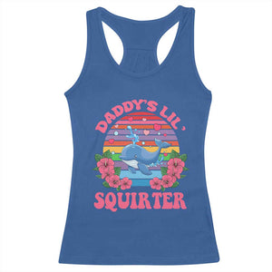 Funny Daddy's Lil Squirter Racerback Tank Top Cute Whale Inappropriate Embarrassing Adult Joke TS02 Royal Blue Print Your Wear