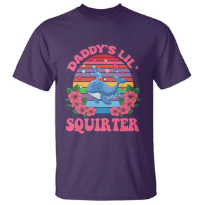 Funny Daddy's Lil Squirter T Shirt Cute Whale Inappropriate Embarrassing Adult Joke TS02 Purple Print Your Wear