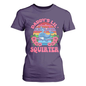 Funny Daddy's Lil Squirter T Shirt For Women Cute Whale Inappropriate Embarrassing Adult Joke TS02 Purple Print Your Wear