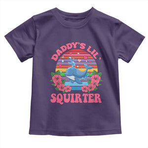 Funny Daddy's Lil Squirter Toddler T Shirt Cute Whale Inappropriate Embarrassing Adult Joke TS02 Purple Print Your Wear