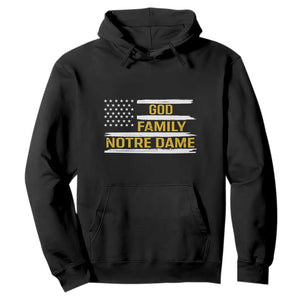 God Family Notre Dame Hoodie Indiana Fighting Irish Patriotic American Flag TS02 Black Print Your Wear