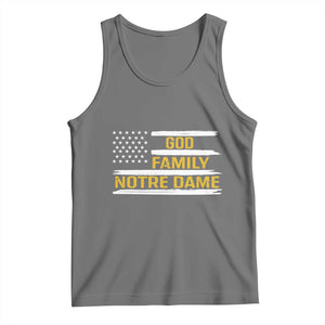 God Family Notre Dame Tank Top Indiana Fighting Irish Patriotic American Flag TS02 Black Heather Print Your Wear