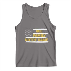 God Family Notre Dame Tank Top Indiana Fighting Irish Patriotic American Flag TS02 Deep Heather Print Your Wear