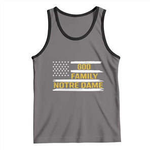 God Family Notre Dame Tank Top Indiana Fighting Irish Patriotic American Flag TS02 Deep Heather Black Print Your Wear