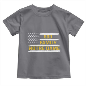 God Family Notre Dame Toddler T Shirt Indiana Fighting Irish Patriotic American Flag TS02 Charcoal Print Your Wear