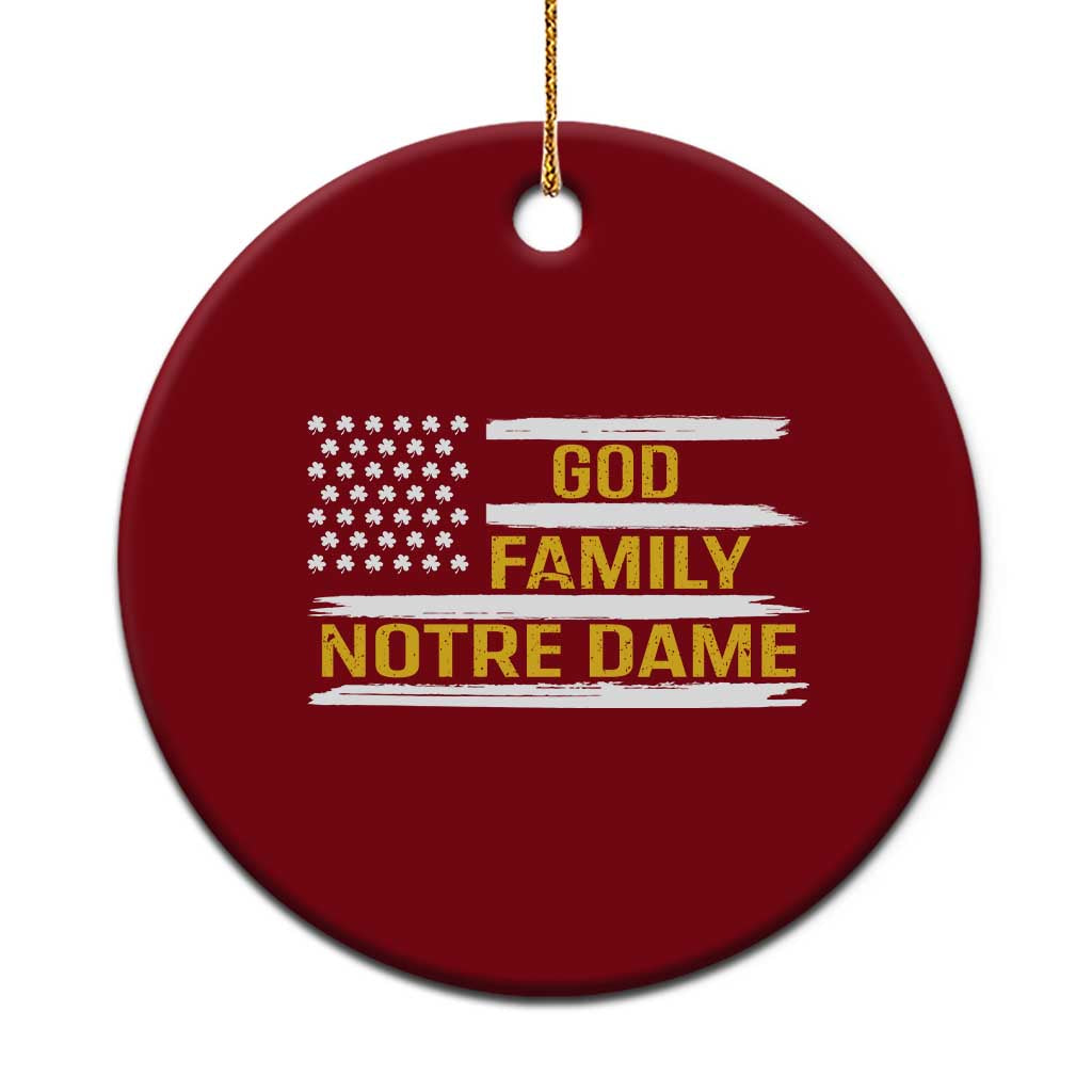 God Family Notre Dame Ceramic Ornament Indiana Fighting Irish Shamrock American Flag TS02 1pc Red Print Your Wear