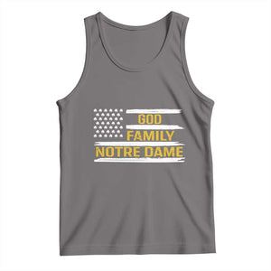 God Family Notre Dame Tank Top Indiana Fighting Irish Shamrock American Flag TS02 Deep Heather Print Your Wear