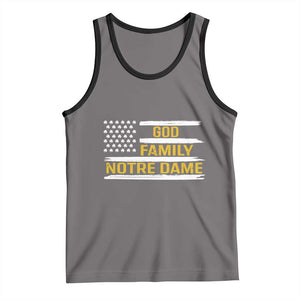 God Family Notre Dame Tank Top Indiana Fighting Irish Shamrock American Flag TS02 Deep Heather Black Print Your Wear