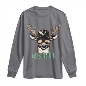 Bucked' 100 Days Of School Long Sleeve Shirt Deer Student Boy Girls 100th Day TS02 Charcoal Print Your Wear