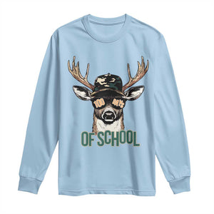 Bucked' 100 Days Of School Long Sleeve Shirt Deer Student Boy Girls 100th Day TS02 Light Blue Print Your Wear