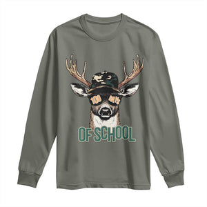 Bucked' 100 Days Of School Long Sleeve Shirt Deer Student Boy Girls 100th Day TS02 Military Green Print Your Wear