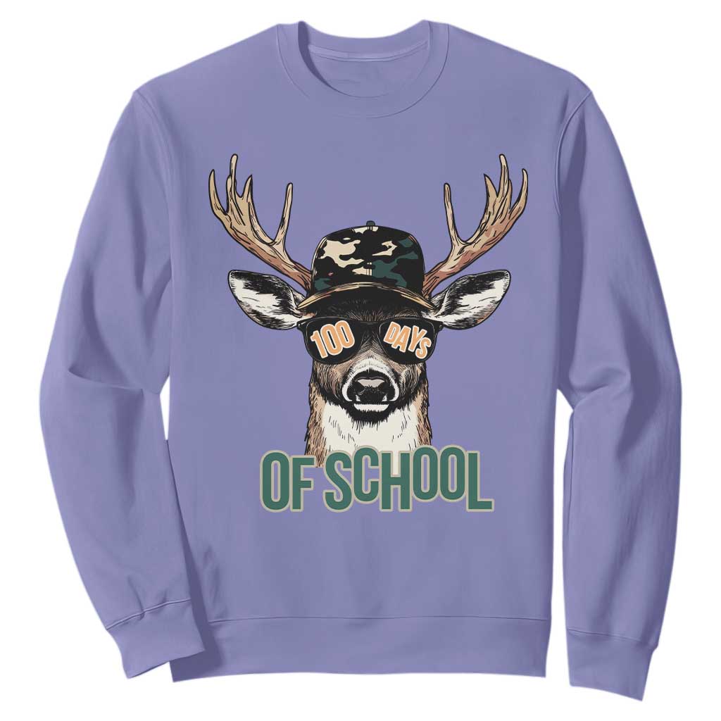 Bucked' 100 Days Of School Sweatshirt Deer Student Boy Girls 100th Day TS02 Violet Print Your Wear