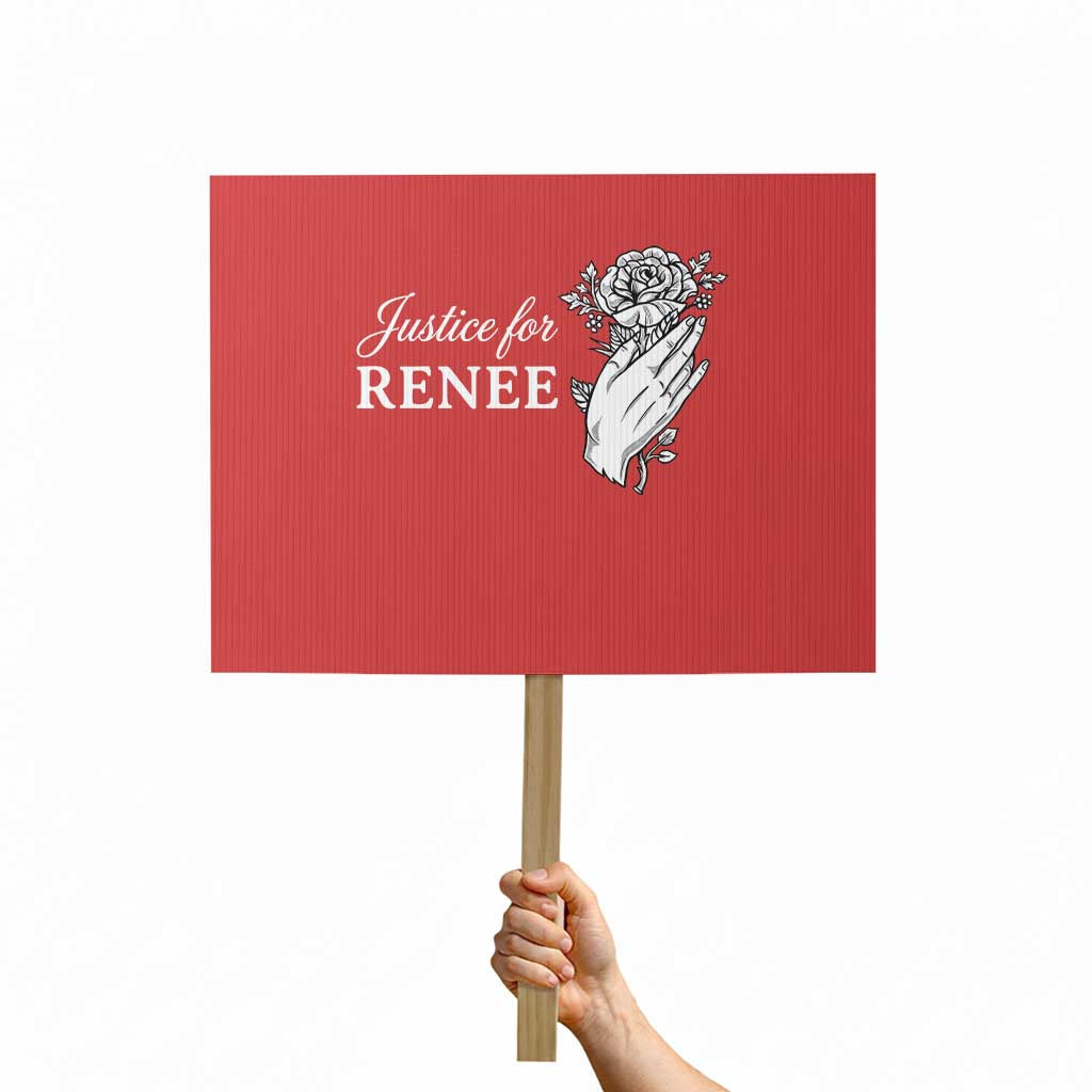 Justice for Renee Protest Sign Floral Rose Memorial Minneapolis Jane 8 2026 Tribute TS02 Horizontal 18