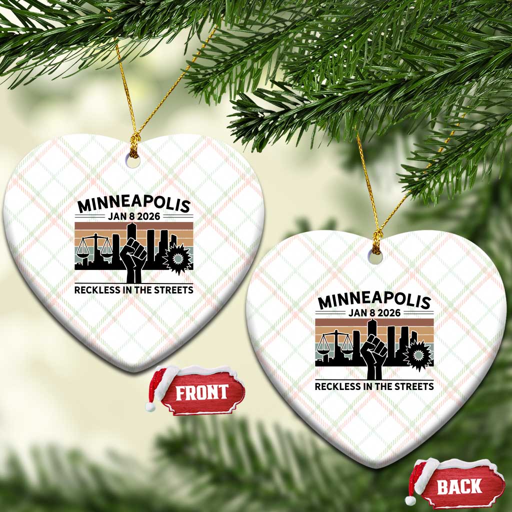 Minneapolis January 8 2026 Justice Movement Ceramic Ornament Reckless in the Streets Protest TS02 Print Your Wear