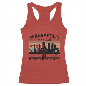 Minneapolis January 8 2026 Justice Movement Racerback Tank Top Reckless in the Streets Protest TS02 Red Print Your Wear