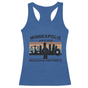 Minneapolis January 8 2026 Justice Movement Racerback Tank Top Reckless in the Streets Protest TS02 Royal Blue Print Your Wear