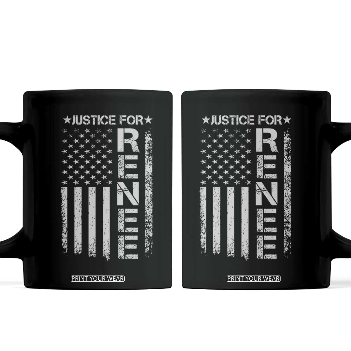 Justice for Renee American Flag Coffee Mug Minneapolis Jan 8 2026 Memorial Tribute TS02 Black Print Your Wear