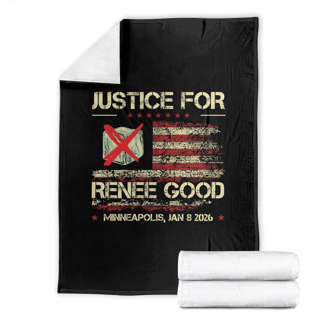 Justice for Renee Good Throw Blanket Minneapolis Jan 8 2026 American Flag Stop Ice TS02 Black Print Your Wear