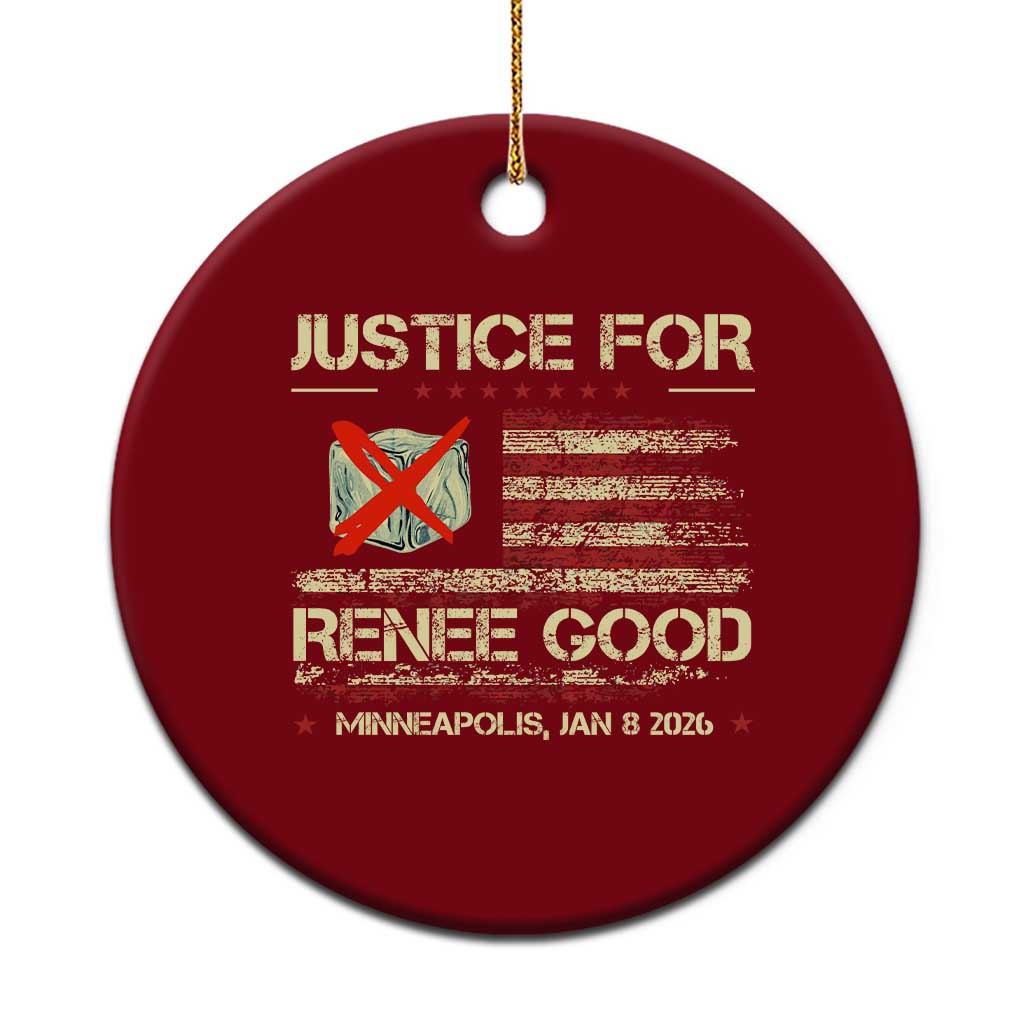 Justice for Renee Good Ceramic Ornament Minneapolis Jan 8 2026 American Flag Stop Ice TS02 1pc Red Print Your Wear