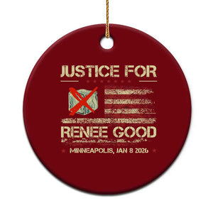 Justice for Renee Good Ceramic Ornament Minneapolis Jan 8 2026 American Flag Stop Ice TS02 1pc Red Print Your Wear