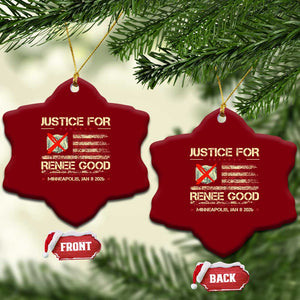 Justice for Renee Good Ceramic Ornament Minneapolis Jan 8 2026 American Flag Stop Ice TS02 Print Your Wear