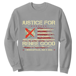Justice for Renee Good Sweatshirt Minneapolis Jan 8 2026 American Flag Stop Ice TS02 Sport Gray Print Your Wear