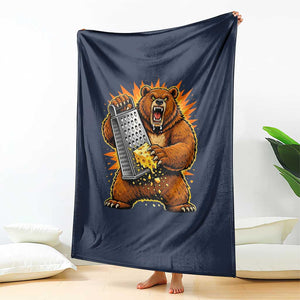 Angry Bear Grating Cheese Grater Hater Fierce Graphic Throw Blanket TS02 Print Your Wear