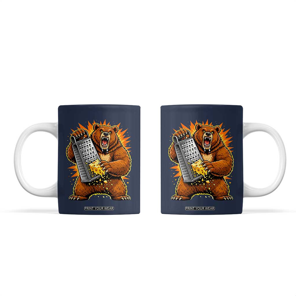 Angry Bear Grating Cheese Grater Hater Fierce Graphic Coffee Mug TS02 Navy Print Your Wear