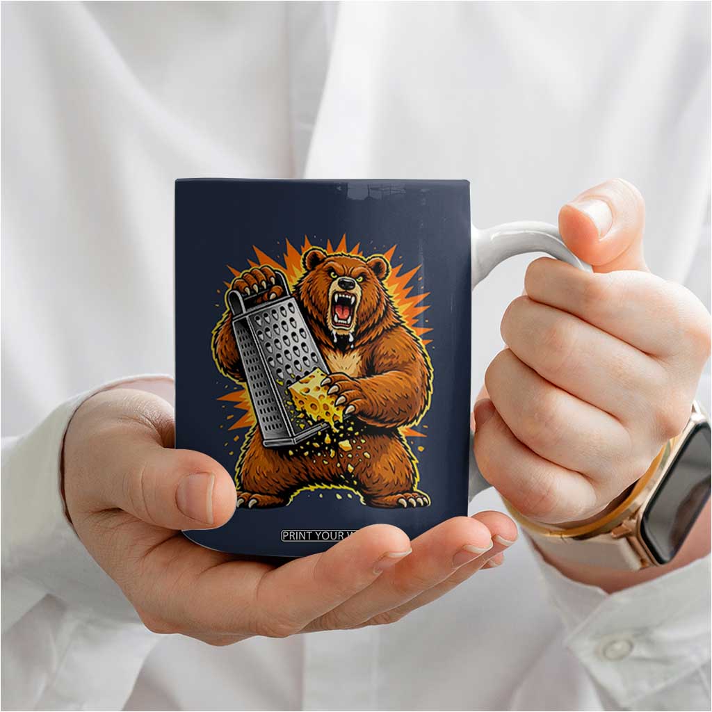 Angry Bear Grating Cheese Grater Hater Fierce Graphic Coffee Mug TS02 Print Your Wear