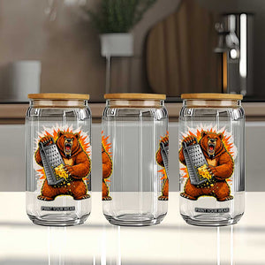 Angry Bear Grating Cheese Grater Hater Fierce Graphic Glass Can TS02 Print Your Wear