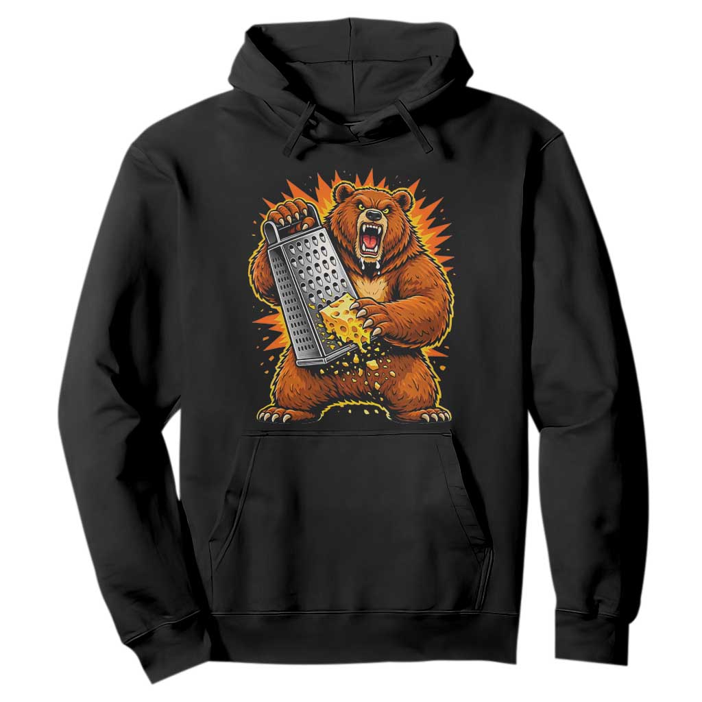 Angry Bear Grating Cheese Grater Hater Fierce Graphic Hoodie TS02 Black Print Your Wear