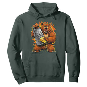 Angry Bear Grating Cheese Grater Hater Fierce Graphic Hoodie TS02 Dark Forest Green Print Your Wear