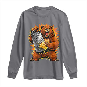 Angry Bear Grating Cheese Grater Hater Fierce Graphic Long Sleeve Shirt TS02 Charcoal Print Your Wear