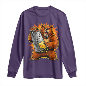 Angry Bear Grating Cheese Grater Hater Fierce Graphic Long Sleeve Shirt TS02 Purple Print Your Wear