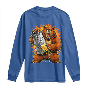 Angry Bear Grating Cheese Grater Hater Fierce Graphic Long Sleeve Shirt TS02 Royal Blue Print Your Wear