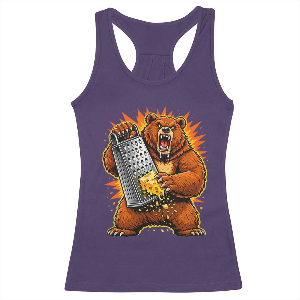 Angry Bear Grating Cheese Grater Hater Fierce Graphic Racerback Tank Top TS02 Purple Print Your Wear
