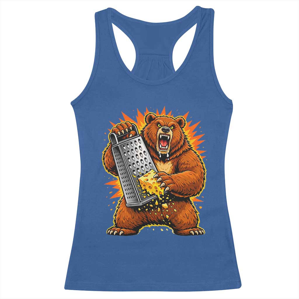 Angry Bear Grating Cheese Grater Hater Fierce Graphic Racerback Tank Top TS02 Royal Blue Print Your Wear