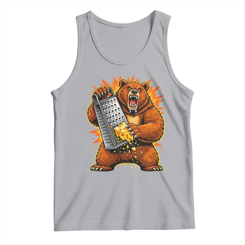 Angry Bear Grating Cheese Grater Hater Fierce Graphic Tank Top TS02 Athletic Heather Print Your Wear
