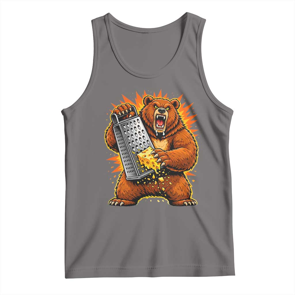 Angry Bear Grating Cheese Grater Hater Fierce Graphic Tank Top TS02 Deep Heather Print Your Wear
