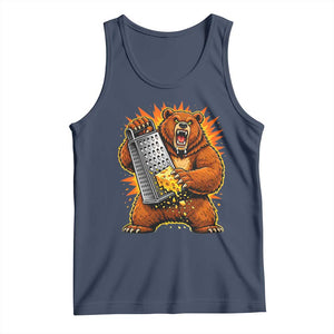 Angry Bear Grating Cheese Grater Hater Fierce Graphic Tank Top TS02 Navy Print Your Wear