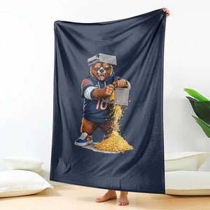 Savage Bear Grating Cheese Graphic Throw Blanket Funny Rivalry Football Fans TS02 Print Your Wear