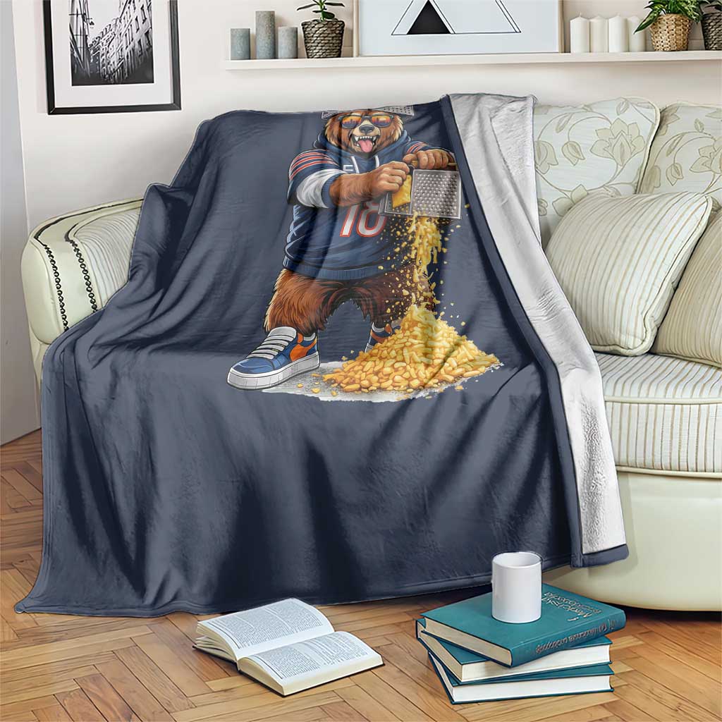 Savage Bear Grating Cheese Graphic Throw Blanket Funny Rivalry Football Fans TS02 Print Your Wear