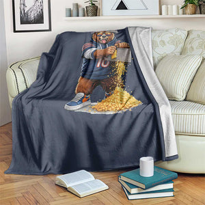 Savage Bear Grating Cheese Graphic Throw Blanket Funny Rivalry Football Fans TS02 Print Your Wear
