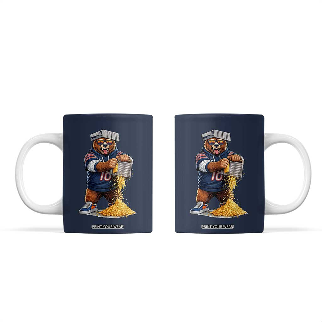 Savage Bear Grating Cheese Graphic Coffee Mug Funny Rivalry Football Fans TS02 Navy Print Your Wear